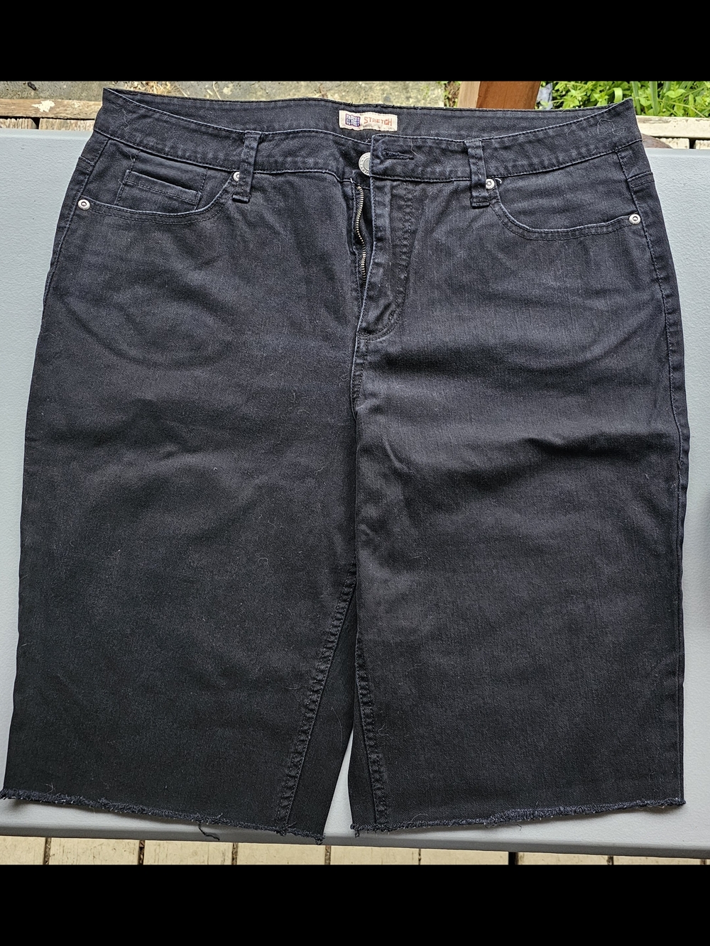Faded Glory Black Stretch Denim Shorts